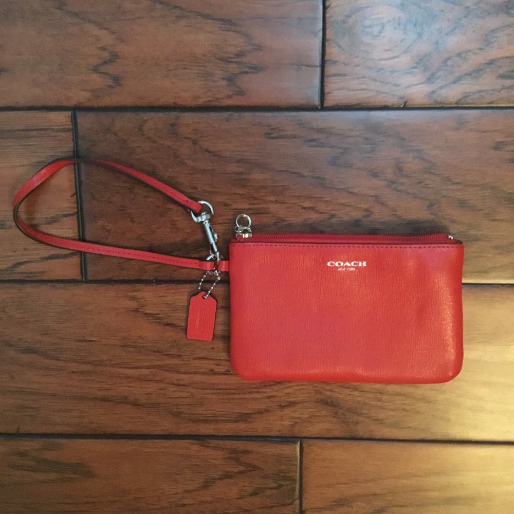 Vintage Coach Red Leather Clutch Small Wallet